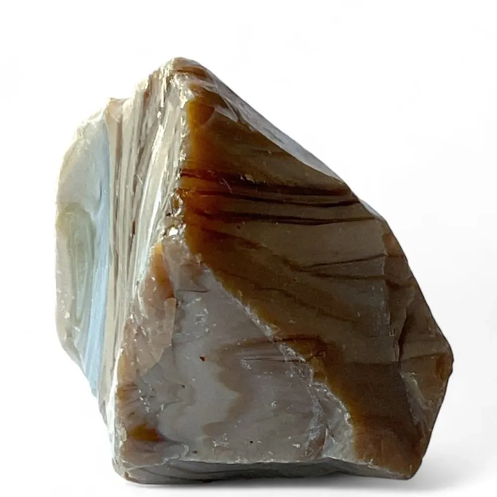 Carmel Chocolate Art Glass Cullet Glowing Manganese Swirl Slag Glass #4GL101‎